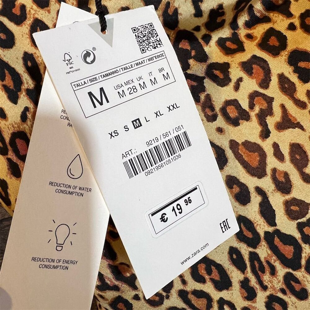 NWT Zara Leopard Print Cami Top Women’s Size M Y2K Gold Chain Adjustable Straps - Picture 5 of 8
